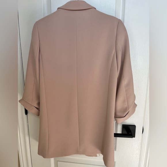 Zara blazer, ruched sleeves, color soft pink (blush pink) size S US - Picture 2 of 9